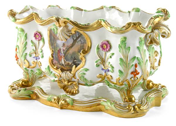 Appraisal: A French porcelain jardini re on stand Ed Honor Parisfirst