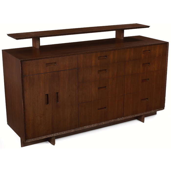 Appraisal: Frank Lloyd Wright sideboard with upper deck Heritage Henredon