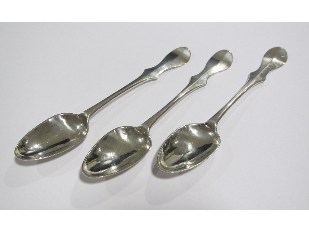 Appraisal: Three William Mill Montrose circa teaspoons with initials JB