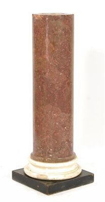 Appraisal: A scagliola column imitating marmo rosso on a socle base