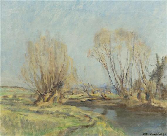 Appraisal: MEISTER OTTO Thalwil - Kilchberg River landscape Oil on canvas