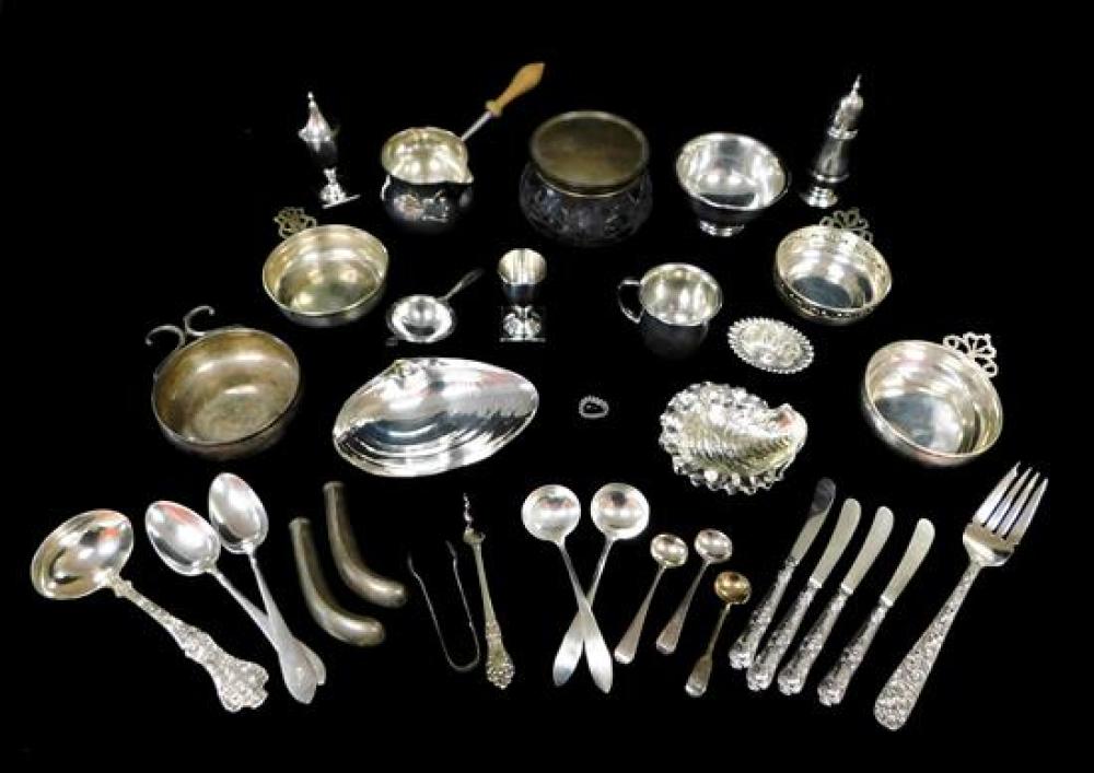 Appraisal: STERLING pieces of assorted sterling various makers including cut glass