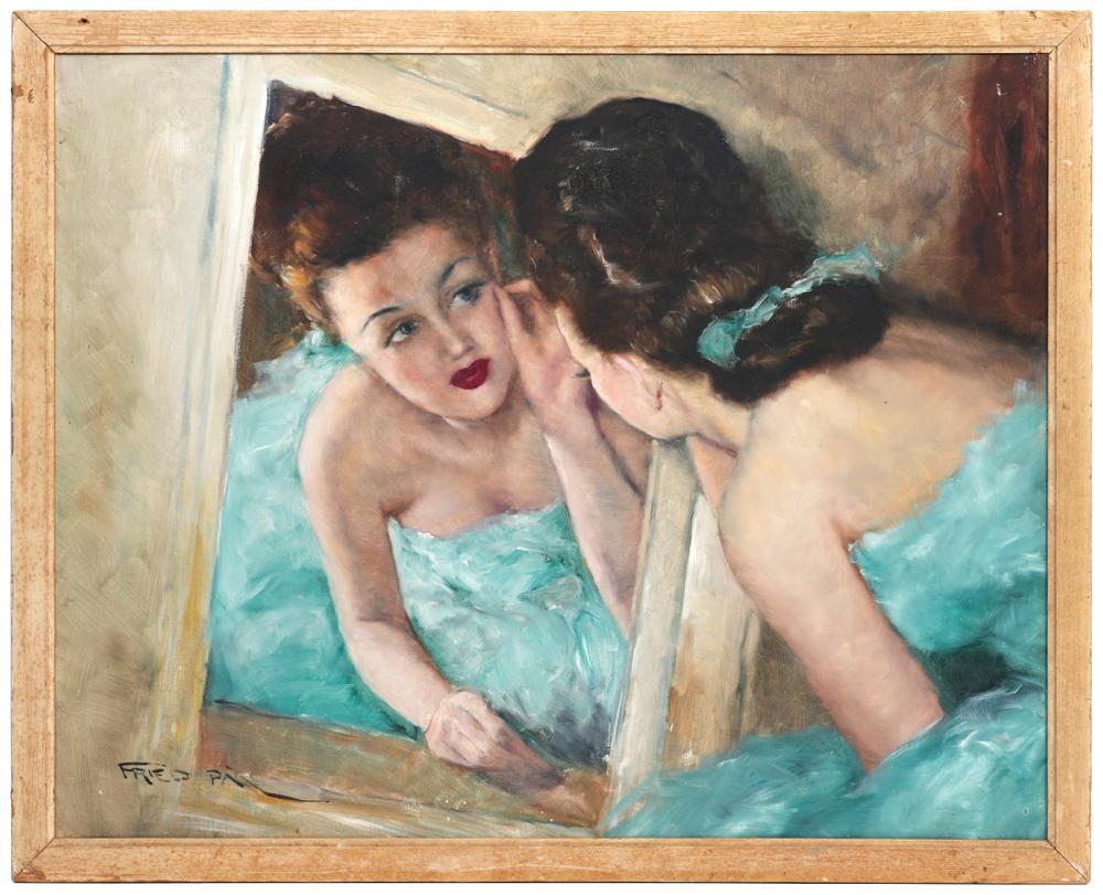 Appraisal: PAL FRIED 'BEFORE THE MIRROR' OIL PAINTINGPal Fried Hungary -