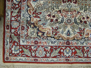 Appraisal: SILK RUNNER hand knotted all silk pile and foundation -line