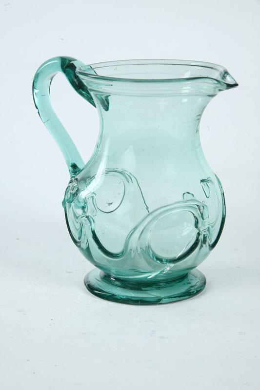 Appraisal: LILY PAD PITCHER American st half- th century blown glass