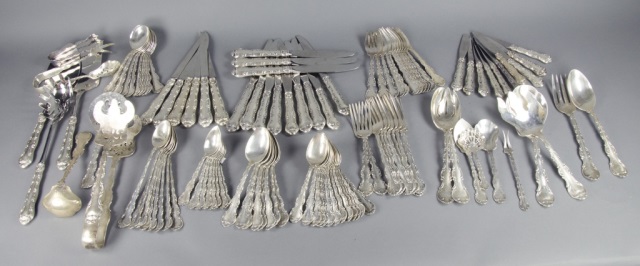 Appraisal: Gorham Strasbourg Sterling FlatwareIncluding forks knives hollow-handle butter spreaders teaspoons