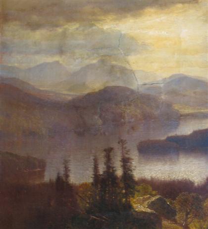 Appraisal: SAMUEL COLEMAN american - LANDSCAPE WITH MOUNTAINS Signed bottom left