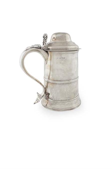 Appraisal: A late George III lidded tankard London makers mark indistinct