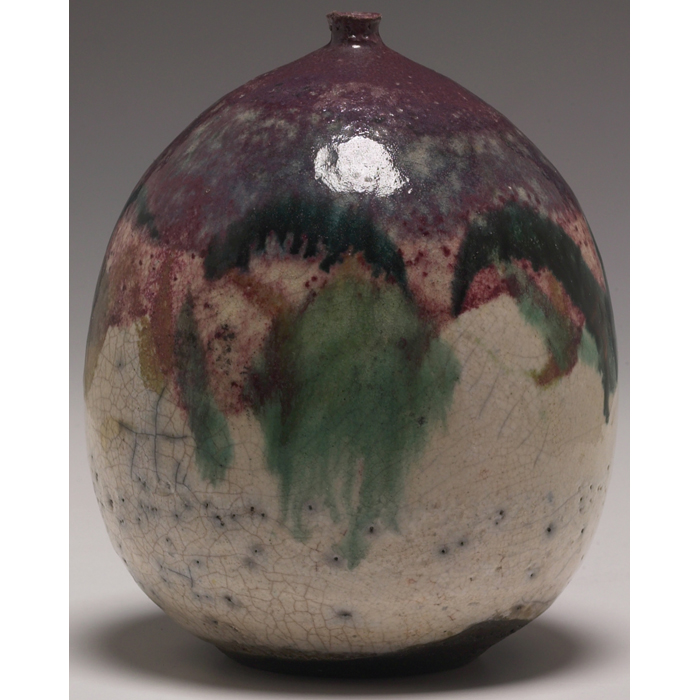 Appraisal: Nancy vase in a multicolored glaze