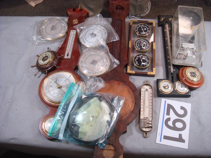 Appraisal: Group of aneroid barometers with an early banjo barometer case