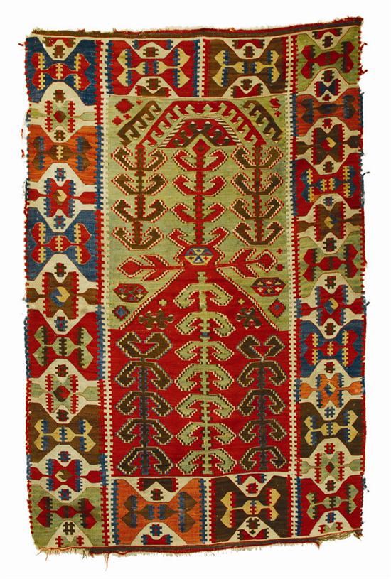 Appraisal: TURKISH PRAYER KILIM late th century feet inches x feet