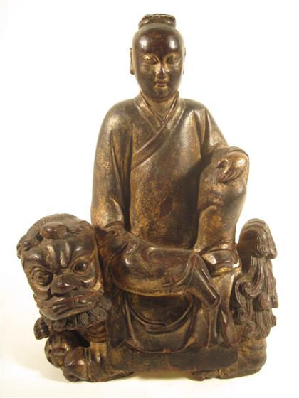 Appraisal: Good Chinese giltwood Bodhisattva grouping th century