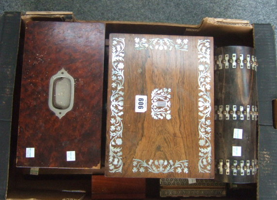 Appraisal: A quantity of boxes including a coromandel domed casket an