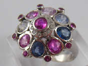 Appraisal: A white metal tests carat gold pink blue and white