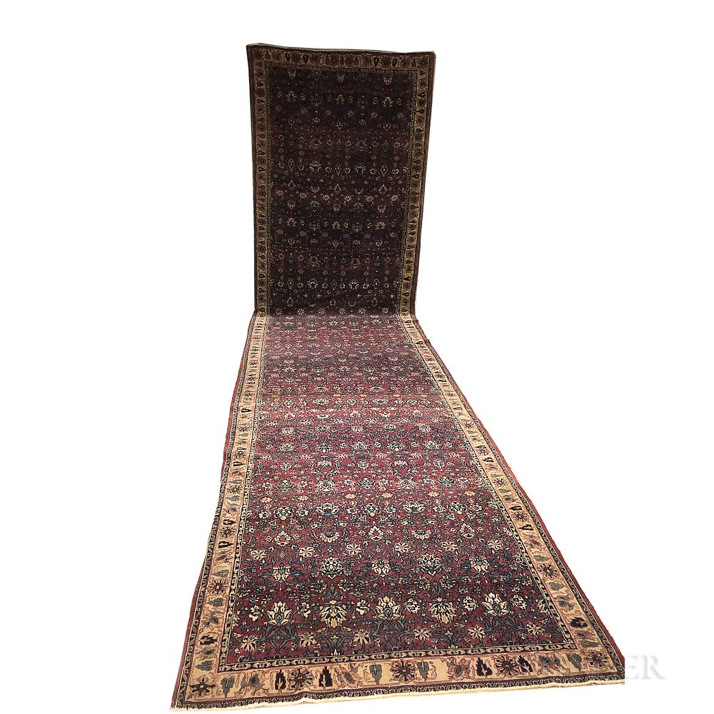 Appraisal: Indo-Kashan Gallery Carpet Indo-Kashan Gallery Carpet India c with a