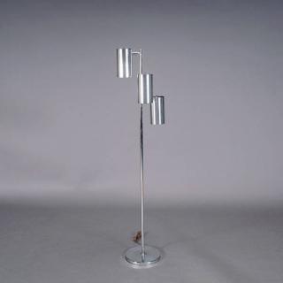 Appraisal: Triple Head Articulated Chrome Lamp After Sonneman Lightolier style