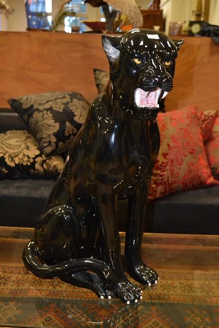 Appraisal: A s ITALIAN BLACK PANTHER FIGURE A s ITALIAN BLACK