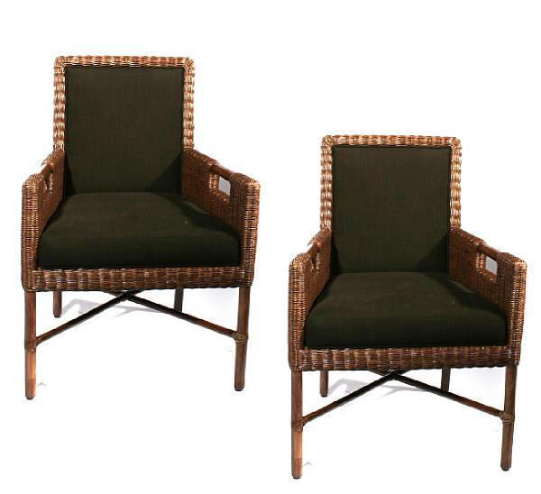 Appraisal: A set of five Thomas Pheasant dining armchairs height in