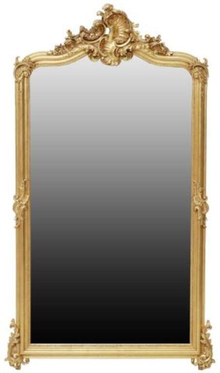 Appraisal: French Louis XV style giltwood mirror late th c having