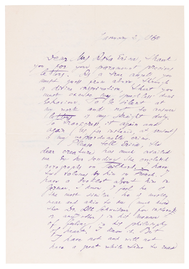 Appraisal: PASTERNAK BORIS Autograph Letter Signed B Pasternak to Dear Mrs