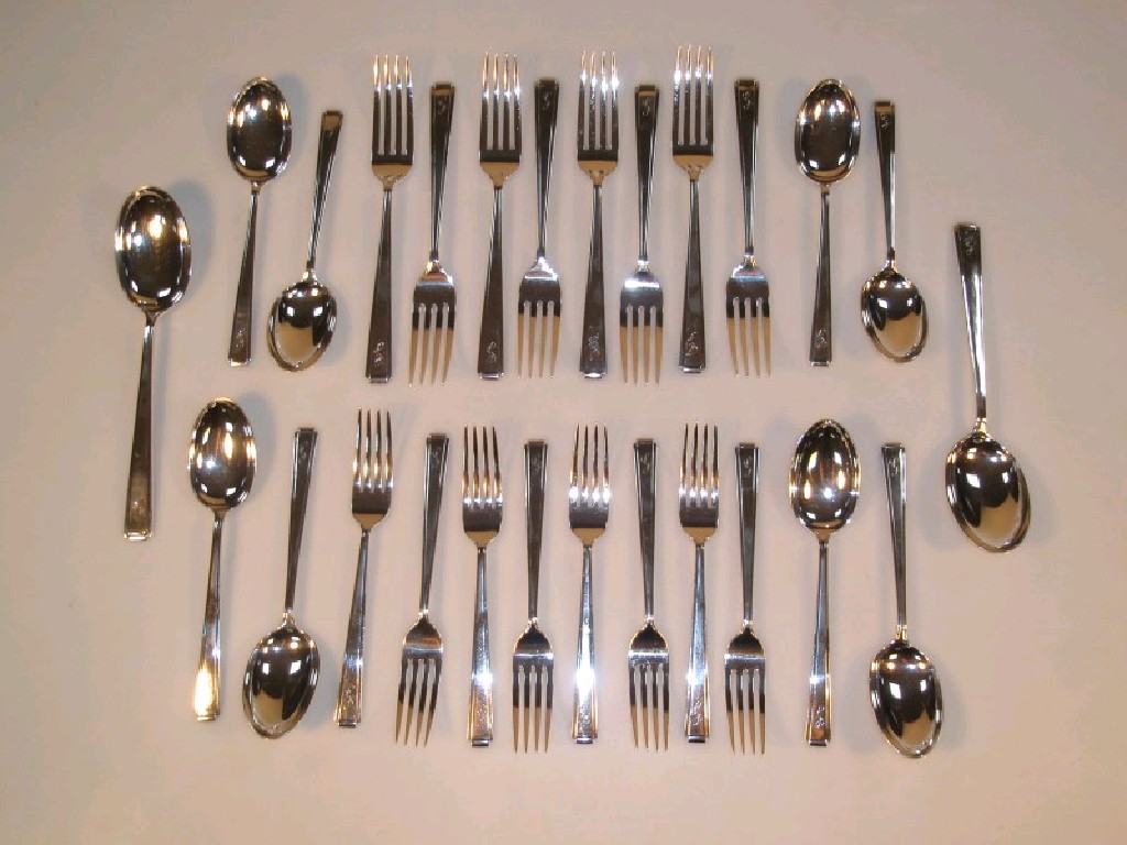 Appraisal: A suite of George VI silver flatware for eight place