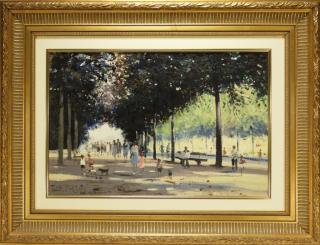 Appraisal: Roy Petley Impressionist Park Landscape Painting UNITED KINGDOM b An