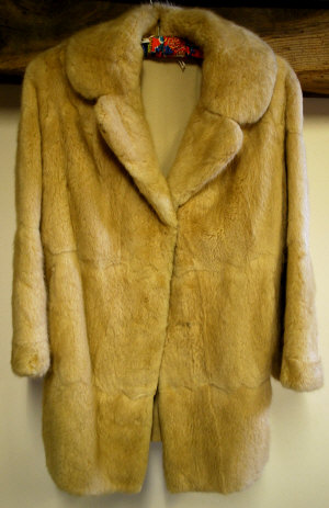 Appraisal: Champagne three-quarter fur coat reputedly by Hardy Amies