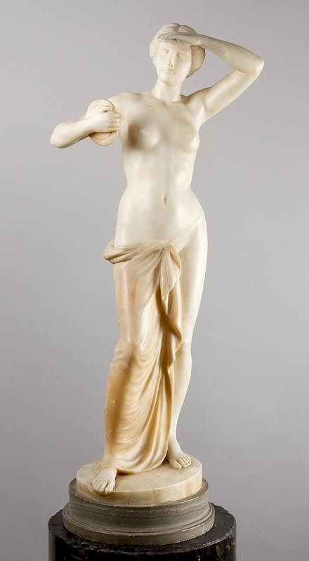 Appraisal: Jean-Baptiste Auguste Cl singer - -attributed Alabaster sculpture Jean-Baptiste Auguste