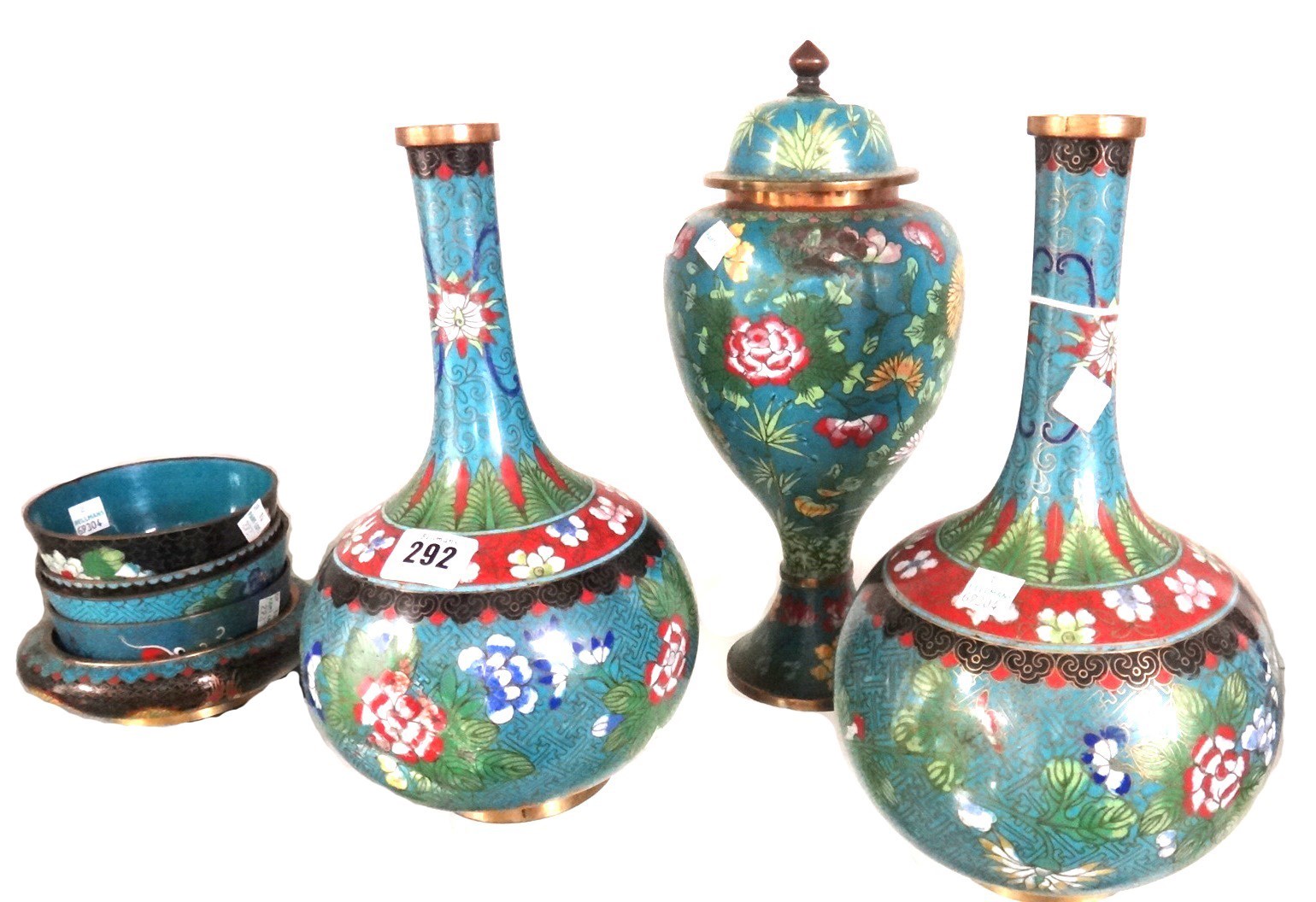 Appraisal: A Group of Chinese cloisonn late th early th century