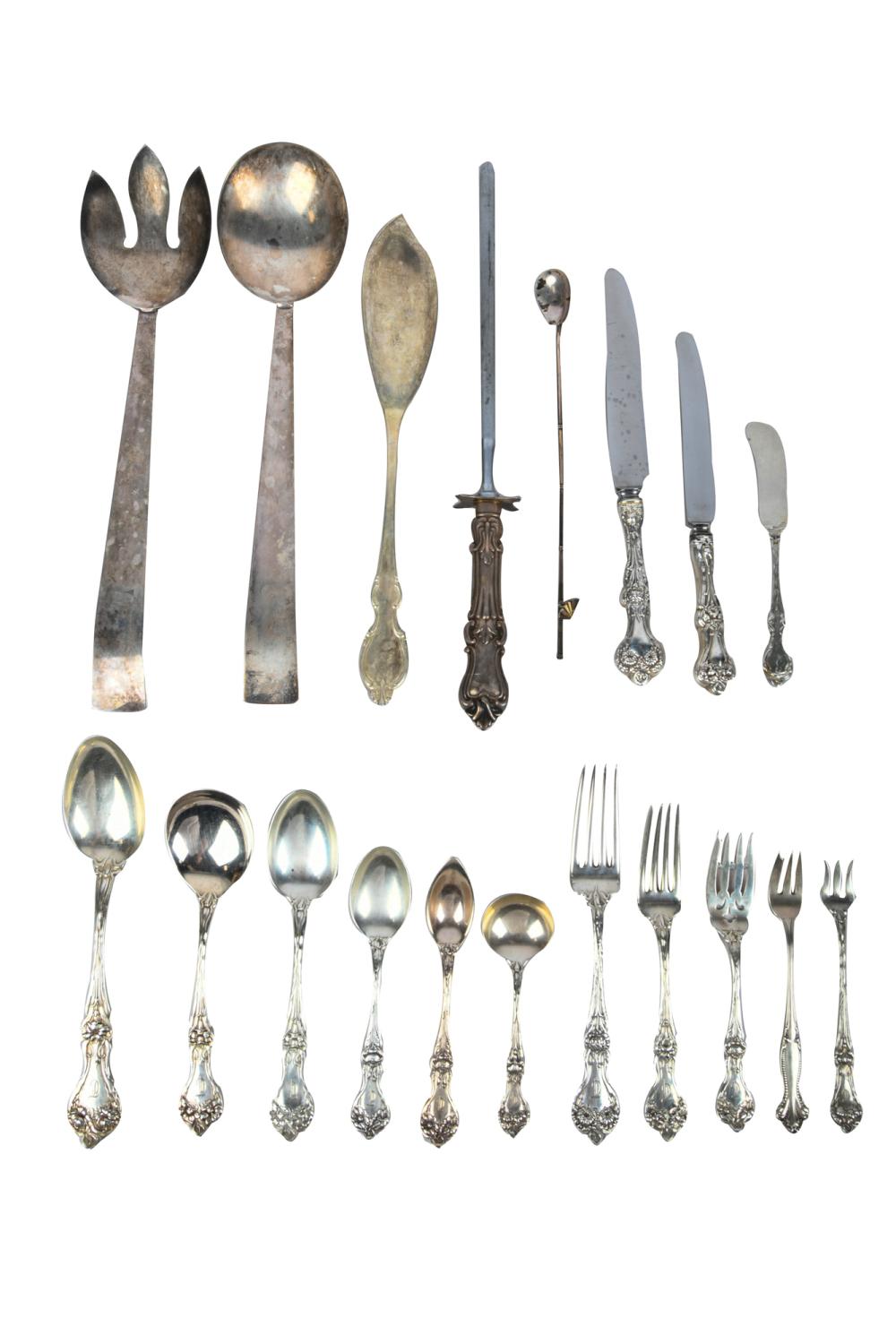 Appraisal: ASSEMBLED AMERICAN STERLING FLATWARE SERVICEmarked for Alvin Manufacturing Company and