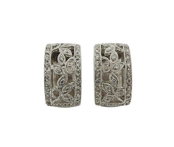 Appraisal: K Gold Diamond Huggie Earrings METAL k gold GEMSTONES diamonds