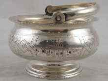 Appraisal: A Russian silver swing handled basket with indistinct marks possibly