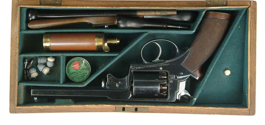 Appraisal: CASED ADAMS PATENT PERCUSSION REVOLVER Cal SN Blue finish with