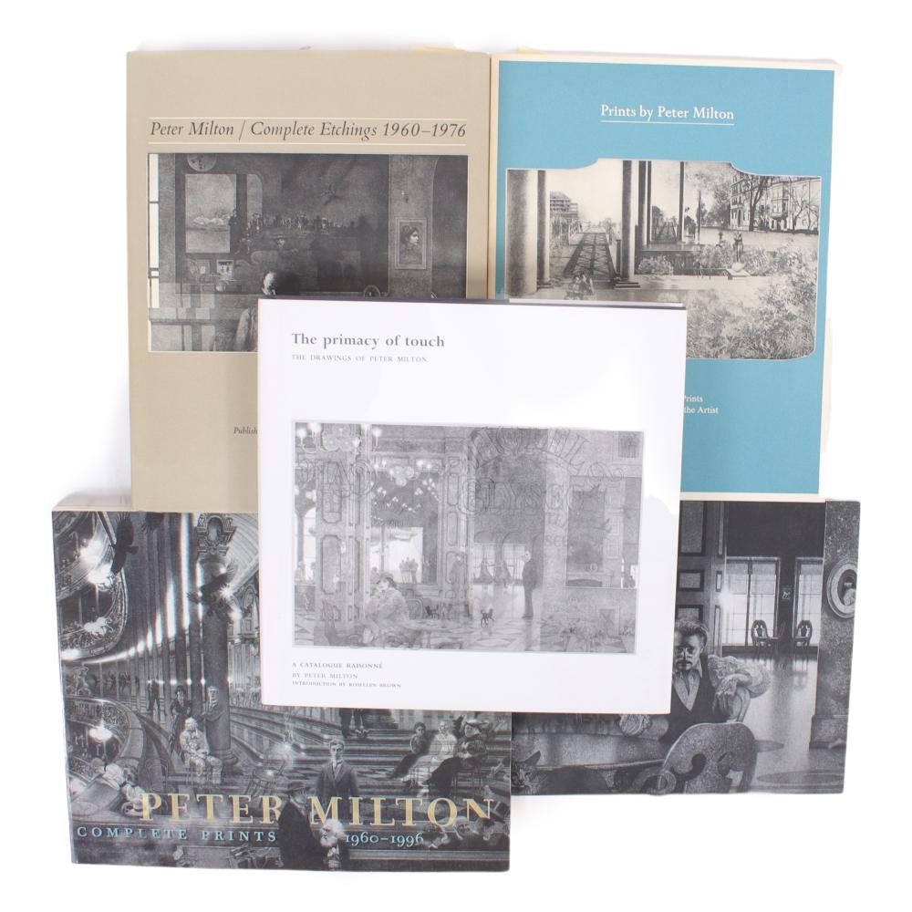 Appraisal: PETER MILTON FIVE MONGRAPH BOOKS CATALOGUE RAISONNES AND EXHIBITION CATALOGS