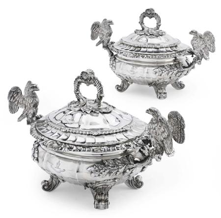 Appraisal: A pair of George IV sauce tureens and covers William