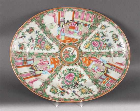 Appraisal: Chinese Export Rose Medallion porcelain oval platter fourth quarter- th