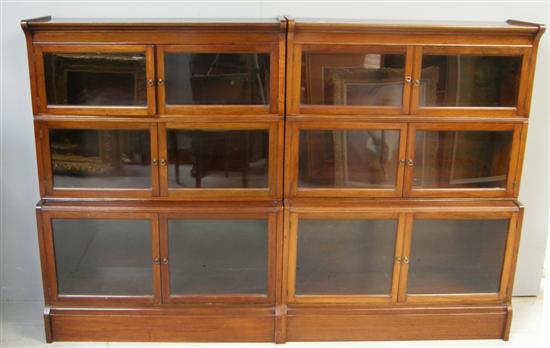 Appraisal: Pair of early th century sectional bookcases Makers label reading