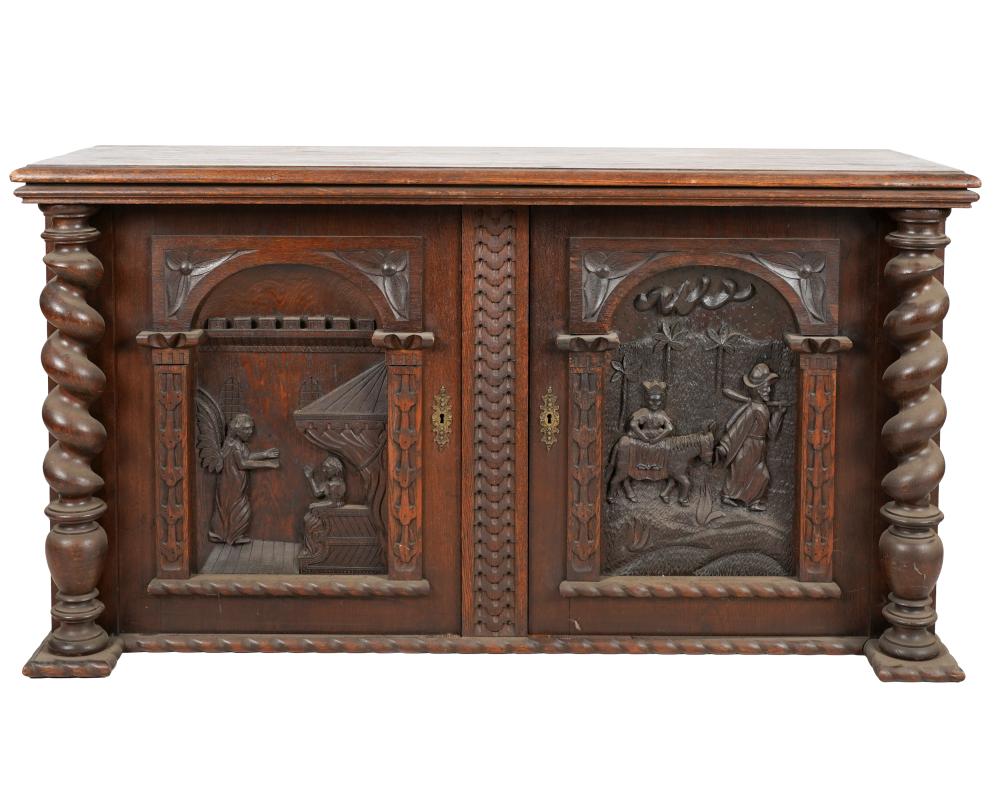 Appraisal: RENAISSANCE REVIVAL CARVED OAK CABINETlikely the top section of a