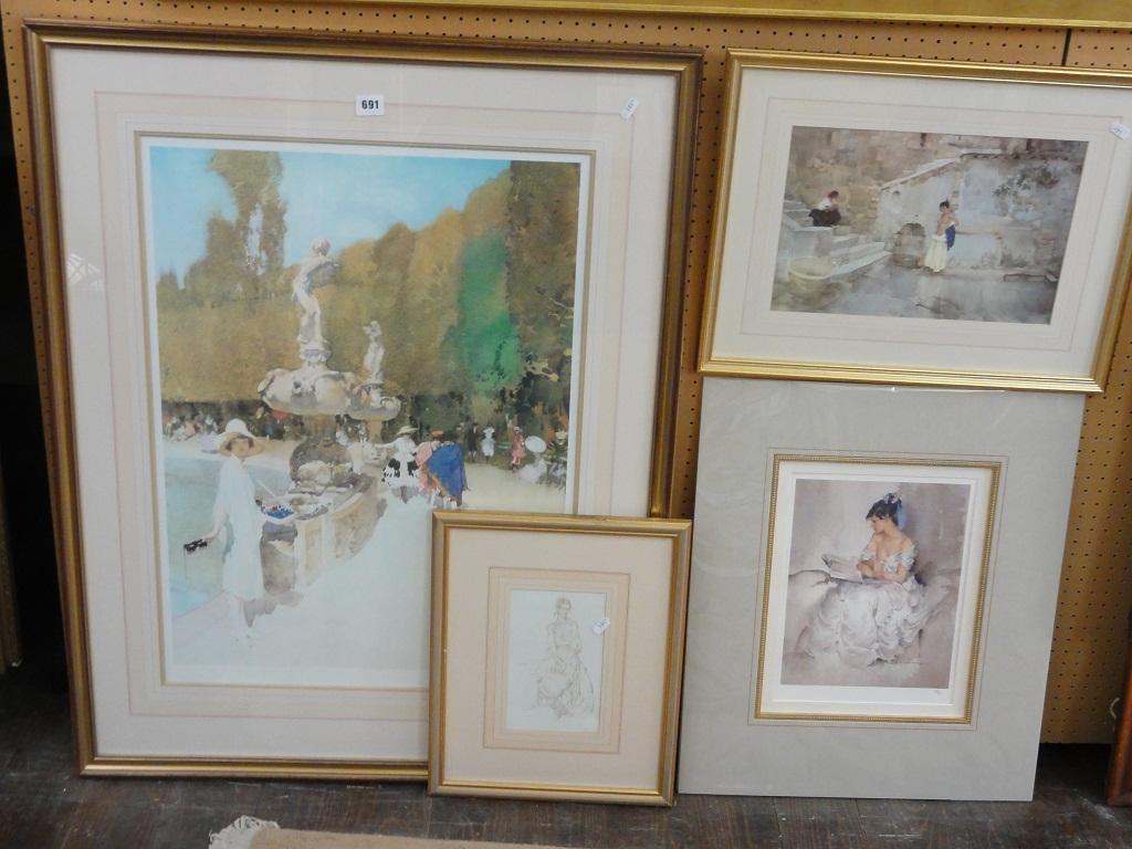 Appraisal: A collection of coloured prints after Sir William Russell Flint