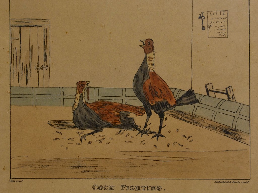 Appraisal: Four Alken prints - 'Cock Fighting platesd - ' x