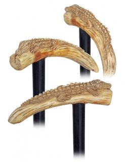 Appraisal: Warthog Tusk Figural Cane -Ca -Large wild boar tooth carved