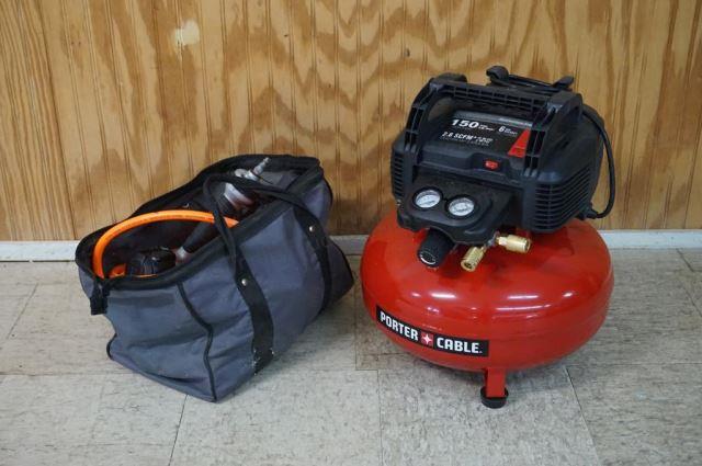 Appraisal: with a Porter Cable Finish Nailer Porter Cable PSI Gallon