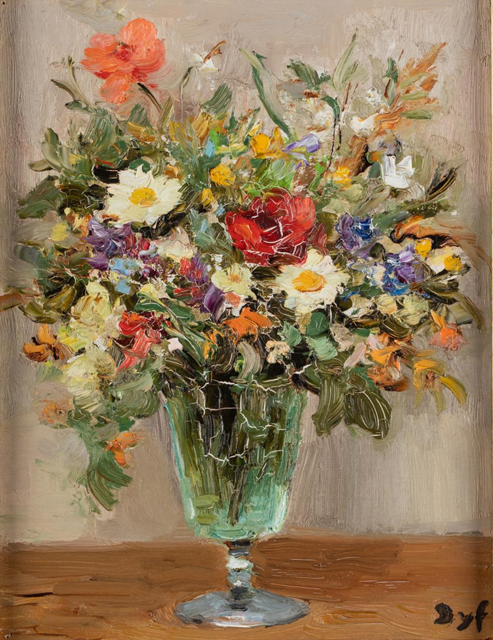 Appraisal: MARCEL DYF - FLORAL STILL LIFEoil on canvas signed lower