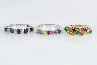 Appraisal: Lot of Gemstone and gold rings Lot of Gemstone and