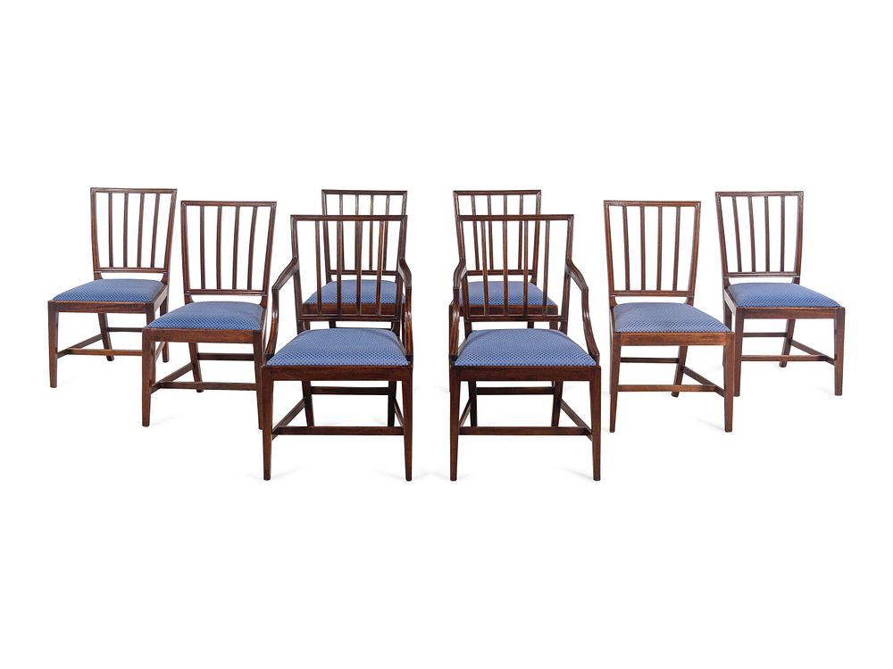 Appraisal: A Set of Eight George III Mahogany Dining Chairs A