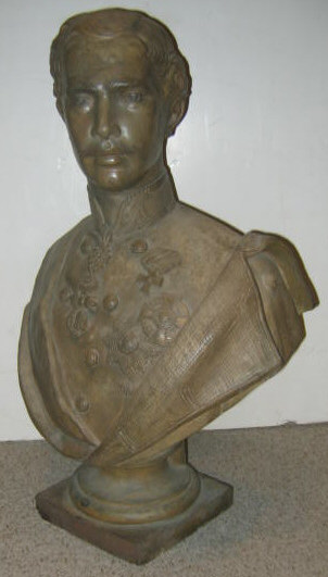 Appraisal: COMPOSITION BUST OF A MILITARY FIGURE A distinguished Russian figure