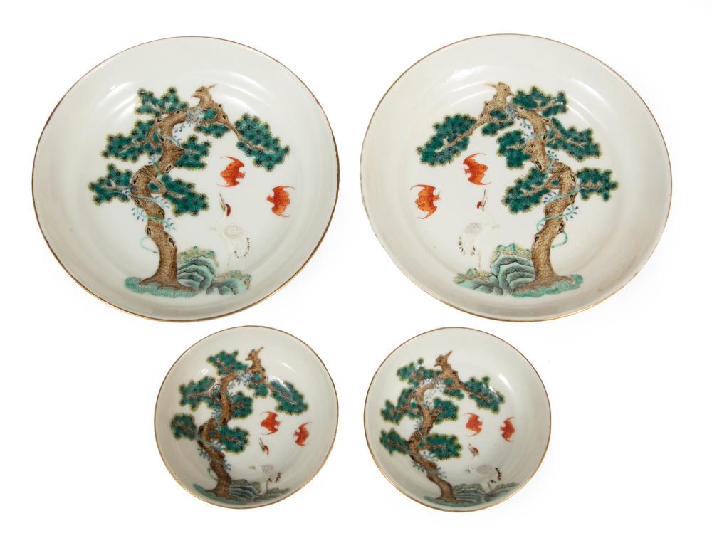 Appraisal: SET OF FOUR CHINESE PORCELAIN DISHESSet of Four Chinese Porcelain