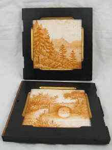 Appraisal: A pair of framed Minton China Works Tiles each tile