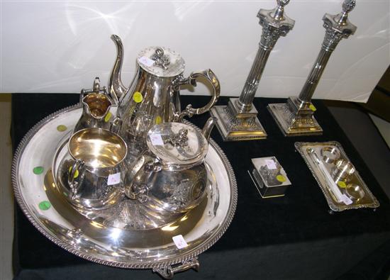 Appraisal: Silverplate including th C silverplate tea and coffee service Thomas