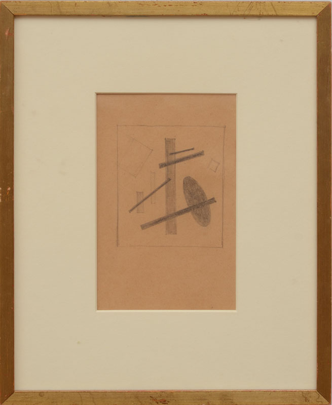 Appraisal: KASIMIR MALEVICH - COMPOSITION Pencil on beige paper unsigned x